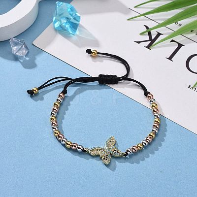Adjustable Nylon Thread Braided Bead Bracelets BJEW-JB05635-01-1