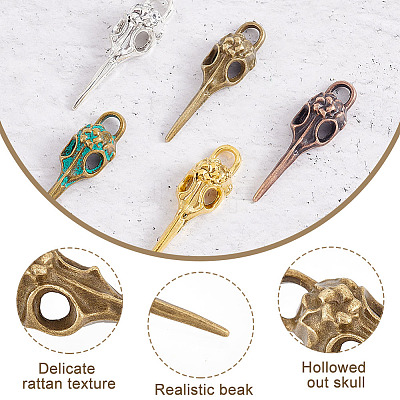70Pcs 5 Colors Tibetan Style Alloy Pendants FIND-PH0009-19-1