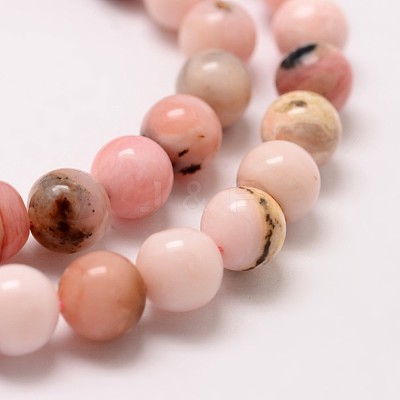 Round Natural Pink Opal Beads Strands G-K071-8mm-1