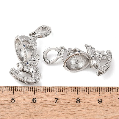 Brass Micro Pave Cubic Zirconia Peg Bails KK-A279-19P-1