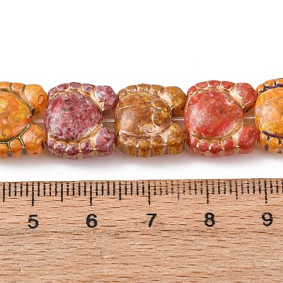 Painted Glass Beads Strands GLAA-B037-05-1