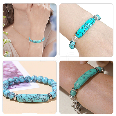 6Pcs Synthetic Turquoise Connector Charms G-AR0006-27A-1