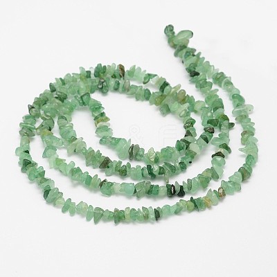 Chips Natural Green Aventurine Beads Strands G-N0164-31-1