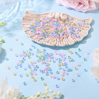 405Pcs Eletroplated Transparent Glass Beads GLAA-TA0003-66B-1