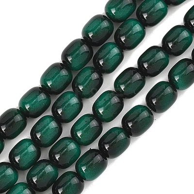 Dyed Imitation Tiger Eye Glass Beads Strands GLAA-H040-02C-1