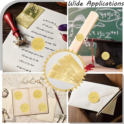 40 Sheets 4 Styles Plastic Self Adhesive Gold Foil Embossed Stickers DIY-CP0010-41-1