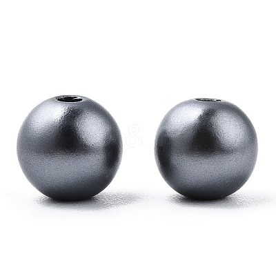 Spray Painted ABS Plastic Imitation Pearl Beads OACR-T015-05B-01-1