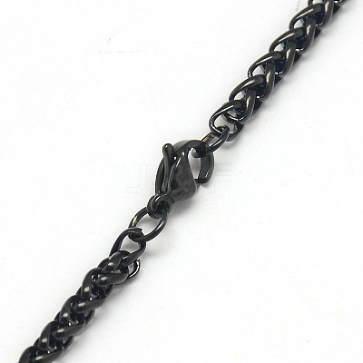 Trendy Men's 201 Stainless Steel Wheat Chain Necklaces NJEW-L043A-45B-1