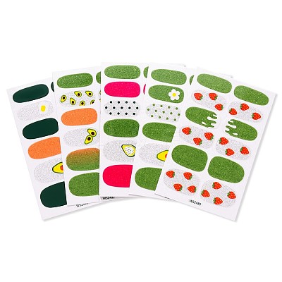 Avocados & Strawberries & Flowers Full Cover Nail Art Stickers MRMJ-T109-WSZ-M2-1