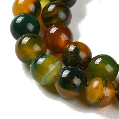Natural Striped Agate/Banded Agate Beads Strands G-Z060-A01-B18-1