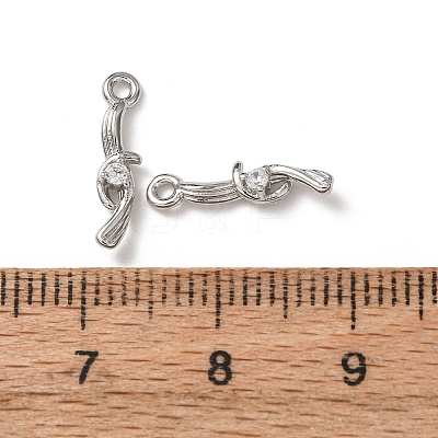 Brass Micro Pave Cubic Zirconia Charms KK-C253-06P-1
