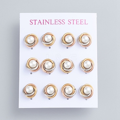 304 Stainless Steel Stud Earrings EJEW-F246-02M-1