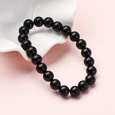 Natural Rainbow Obsidian Stretch Bracelets BJEW-F315-8mm-1