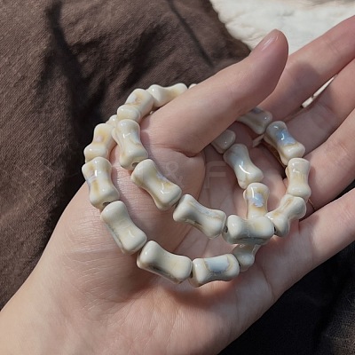 Handmade Porcelain Bone Beaded Stretch Bracelets WG788E8-01-1
