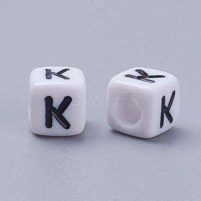 Acrylic Horizontal Hole Letter Beads PL37C9308-K-1