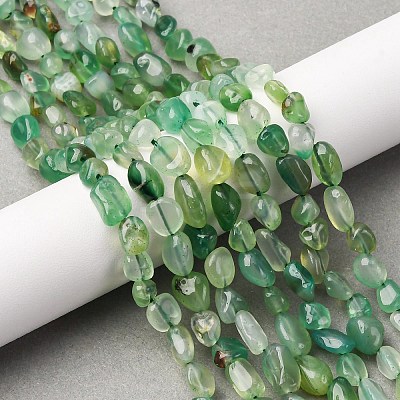 Natural Green Onyx Agate Beads Strands G-K395-A08-01-1
