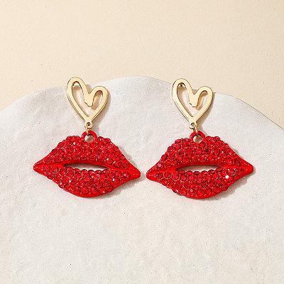 Alloy Rhinestone Dangle Stud Earrings FS-WG7E22C-03-1