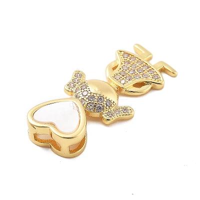 Golden Brass Micro Pave Cubic Zirconia Pendants KK-L209-100G-02-1