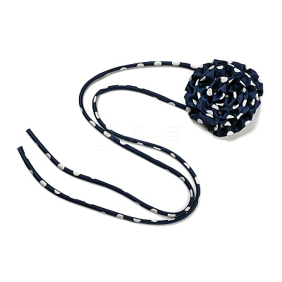 Polka Dot Pattern Fabric Rose Tie Choker Necklaces for Women NJEW-Z022-01B-1