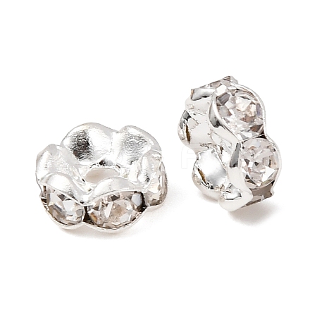 Brass Rhinestone Spacer Beads RB-A014-L7mm-01S-1