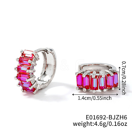 Brass Rectangle Hoop Earrings NZ4361-17-1