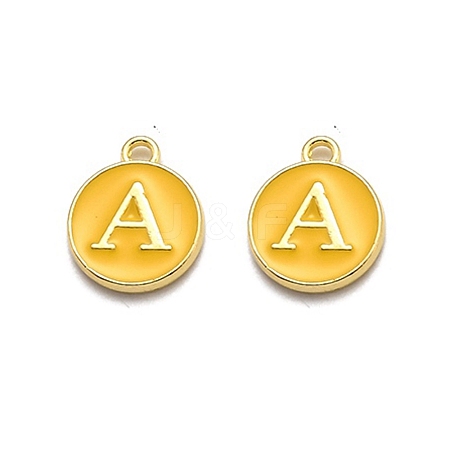 Golden Plated Alloy Enamel Charms ENAM-Q437-13A-1