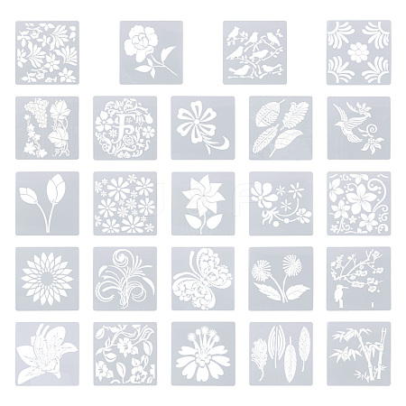 24 Sheets 24 Styles Plastic Drawing Stencil DIY-CW0001-13-1