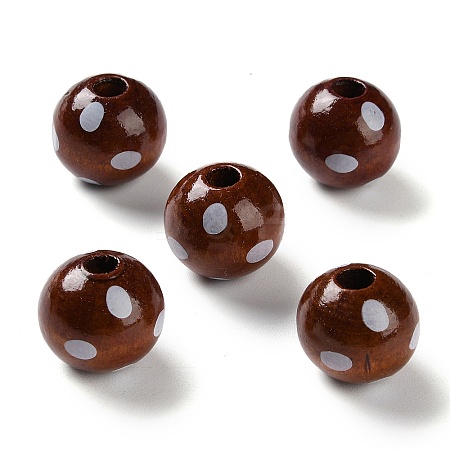 Printed Wood Beads WOOD-Z002-17-1