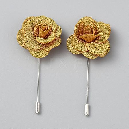 Flower Polyester Brooches JEWB-WH20006-01A-1