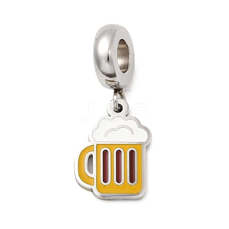 304 Stainless Steel Enamel European Dangle Charms STAS-D153-05D-P-1