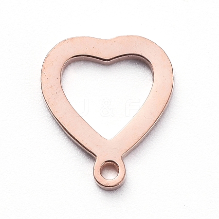 Vacuum Plating 304 Stainless Steel Open Heart Charms STAS-G215-14RG-1