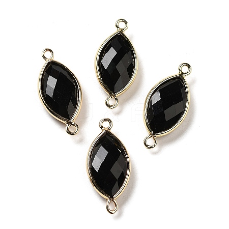Natural Obsidian Faceted Connector Charms G-K347-03G-18-1