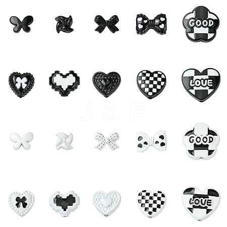 20Pcs 20 Styles Baking Paint Alloy Beads FIND-CJ0003-34-1