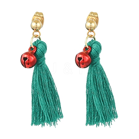 Christmas Tree Tassel Dangle Earrings EJEW-JE06105-1