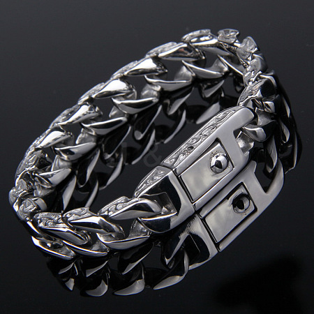 Alloy Curb Chain Bracelet for Men WG16336-01-1-1