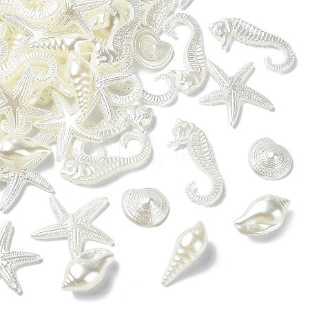 250G Marine Theme ABS Plastic Imitation Pearl Beads OACR-CJ0002-35-1