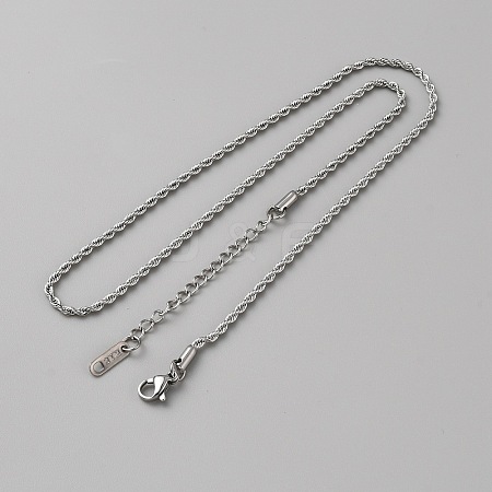 304 Stainless Steel Twist Rope Chain Necklaces STAS-WH0022-92D-1