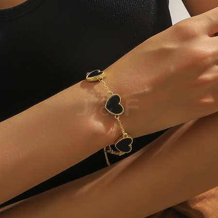 Valentine's Day Zinc Alloy Acrylic Link Bracelets FS-WG7C947-09-1