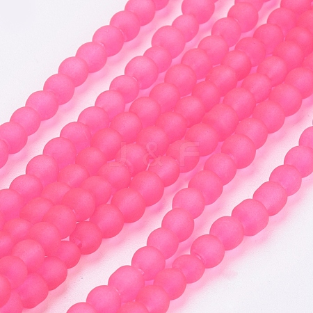 Transparent Glass Bead Strands GLAA-S031-4mm-35-1