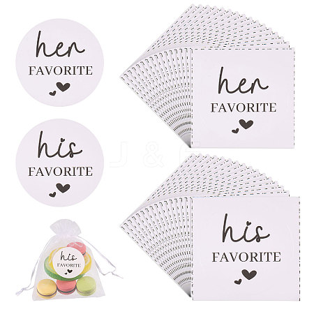200Pcs 2 Styles Paper Self-adhesive Stickers DIY-CA0007-64-1