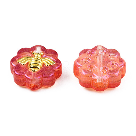 Transparent Spray Painted Glass Beads LAMP-N032-03-A07-1
