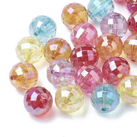 AB-Color Plated Transparent Acrylic Beads TACR-R136-02-1