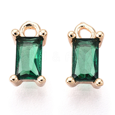 Brass Cubic Zirconia Charms X1-KK-S350-367L-1