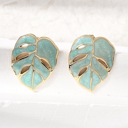Brass Stud Earrings for Women KK-CBA9D38-05G-02-1
