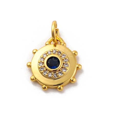 Brass Micro Pave Cubic Zirconia Charms KK-U033-22G-02-1