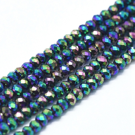 Electroplate Glass Beads Strands GLAA-F079-A-FP07-1