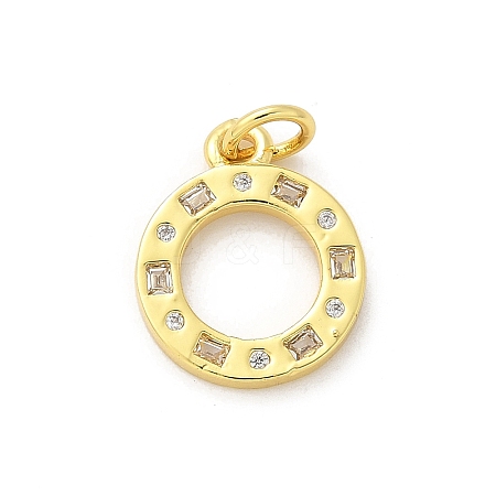 Brass Micro Pave Cubic Zirconia Pendants KK-S511-18G-1