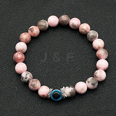 Natural Zebra Jade Round Beaded Stretch Btacelets for Women Men YG5399-1