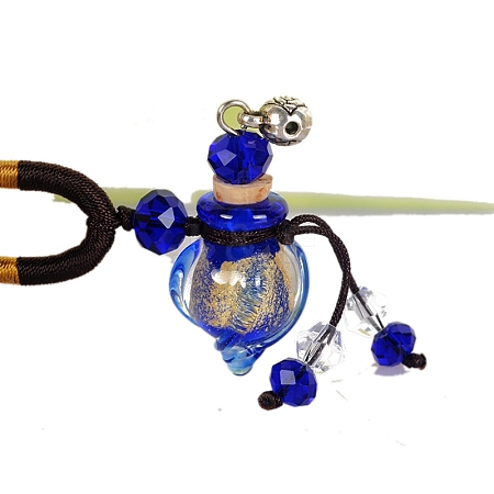 Handmade Lampwork Perfume Essence Bottle Pendant Necklace PW-WG3E925-03-1