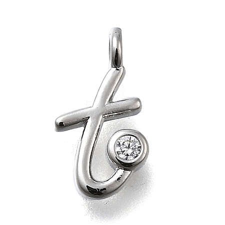 Brass Micro Pave Cubic Zirconia Pendants KK-B132-12P-T-1